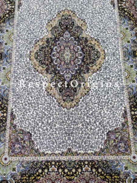 Buy Hand Knotted Pure Silk Kashmiri Carpet; 5x7 Ft Feet At RespectOriigns.com