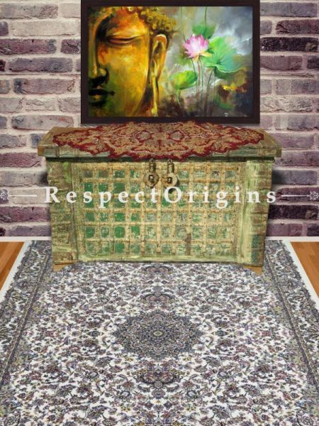 Buy Lush oriental Kashmiri Silk Carpet in 4x6 Ft At RespectOriigns.com