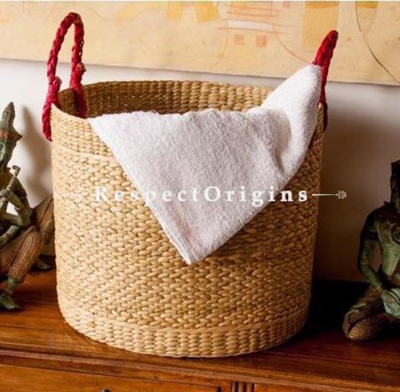 Handmade|Eco friendly|Organic|Kauna Grass Round Large Basket with Handle|RespectOrigins