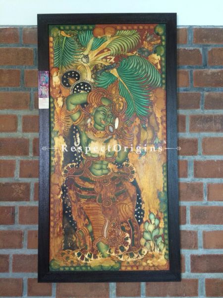 Buy Vertical Kerala Mural Painting of Sundara Yakshini in 43x23 Inches |RespectOrigins