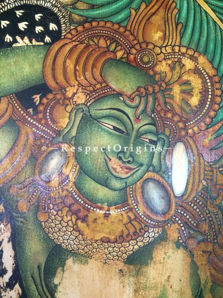 Buy Vertical Kerala Mural Painting of Sundara Yakshini in 43x23 Inches |RespectOrigins