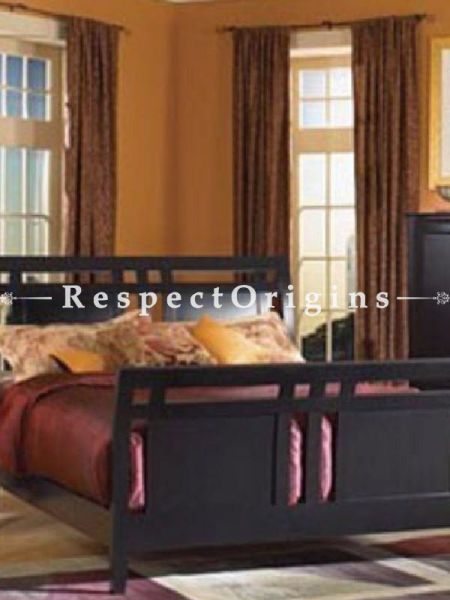 Buy Kingston Handcrafted Solid Wood Bedroom Set; Double Bed, Night Stand, Dresser with Mirror, Storage Bench in Solid Sheesham Wood At RespectOrigins.com