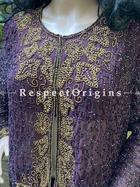 Marvellous Purple Georgette Formal Kurti Dress Top with Beadwork ; RespectOrigins.com