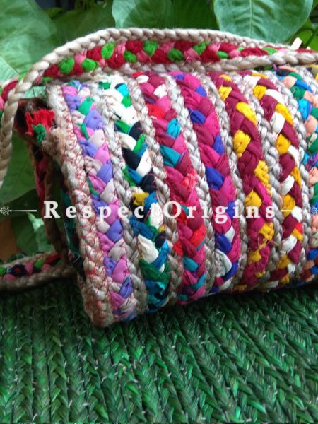 Eco-friendly Ladies Hand Braided Colorful Jute Cotton Sling Bag; RespectOrigins