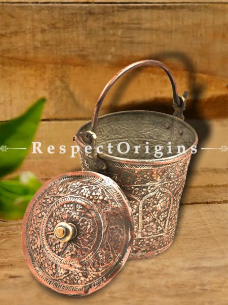 Buy Large copper Bucket With handle and Lid At RespectOrigins.com