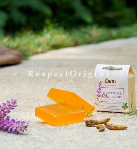 Lavender & Turmeric infused Natural Glycerin Soap,set of 5, RespectOrigins. com