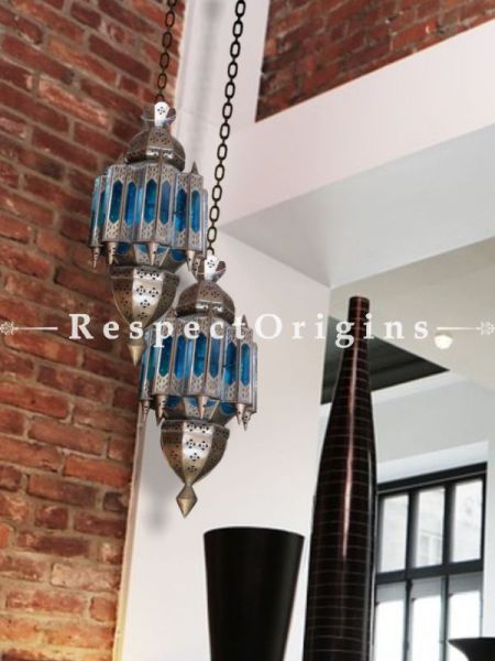 Buy A Pair of Royal Blue Ornate Ceiling Copper Hanging Pendant Lights At RespectOriigns.com