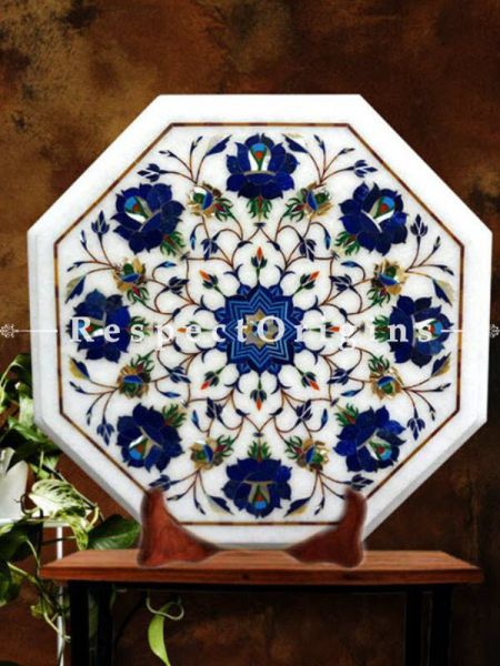 Buy Attractive Octagon Marble inlay or Pietra Dura Marble Cocktail or Occasional Table Top At RespectOrigins.com