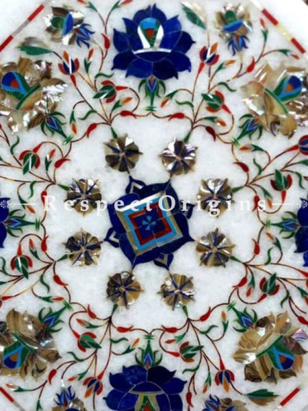 Buy Magnificent White Octagon Marble inlay or Pietra Dura Marble Cocktail or Occasional Table Top At RespectOrigins.com