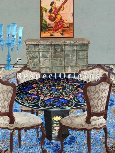 Details about   12" black inlay pietra dura coffee center marble table top malachite decor H2 