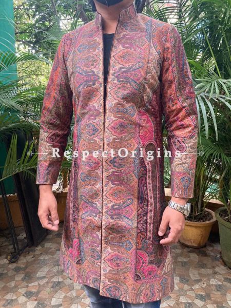 Luxuriant Formal Mens Designer Detailing Jamavar Jacket in Wool Blend; Silken Lining; RespectOrigins.com