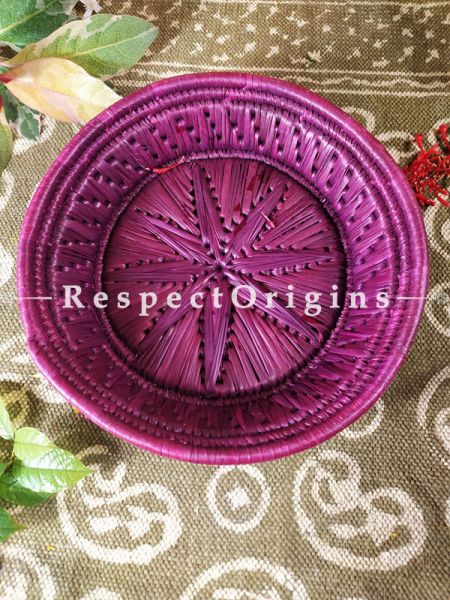 Buy Gorgeous Handwoven Magenta Organic Moonj Grass Fruit or Oval Bread Basket at RespectOrigins.com