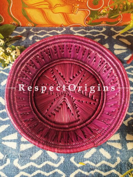 Buy Beautiful Handwoven Purple Organic Moonj Grass Fruit or Oval Bread Basket at RespectOrigins.com