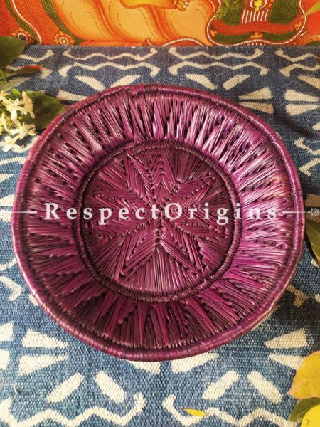 Buy Gorgeous Handwoven Purple Organic Moonj Grass Fruit or Oval Bread Basketat  at RespectOrigins.com