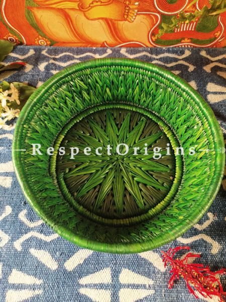 Buy Healthy Vibrance in Handwoven Green Organic Moonj Grass Fruit or Oval Bread Basket  at RespectOrigins.com