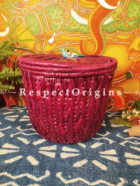 Buy Magenta Laundry Basket with Lid;At RespectOrigins