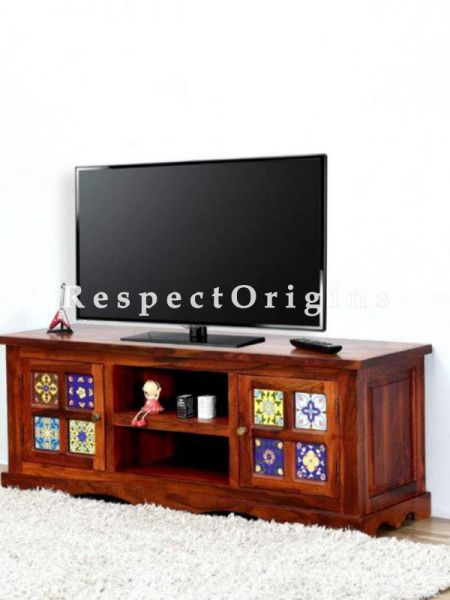 Buy Myra Vintage Tiled Front TV Console with Shelf and Side Doors. At RespectOrigins.com