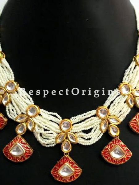 Beautiful Meenakari with Red Droplets Necklace ; RespectOrigins.com