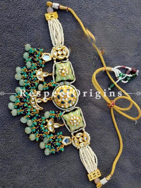 Elegant Green Meenakari Choker Necklace ; RespectOrigins.com