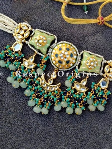 Elegant Green Meenakari Choker Necklace ; RespectOrigins.com