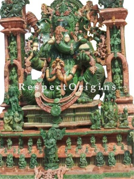 Buy Vigneswara Ganesha Statue in Green and Pink Stone; 8 Feet Online at RespectOrigins.com