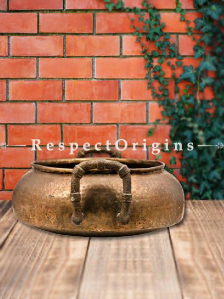Buy Vintage Brass Oval Pot or Urli with Handles At RespectOrigins.com