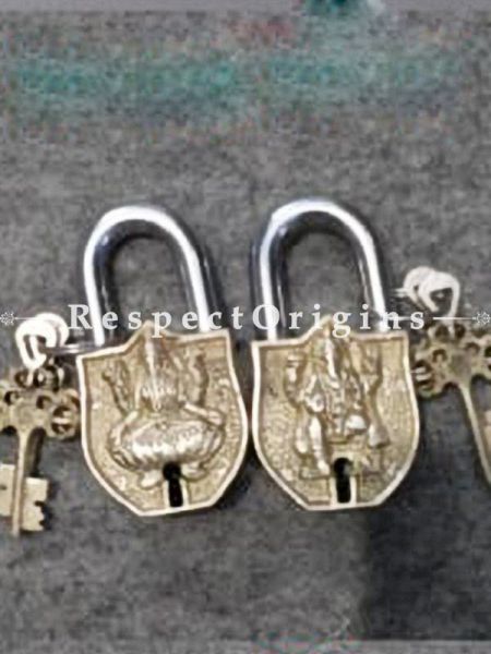 Buy Pair of Saraswati and Ganesh Working Functional Lock with Keys At RespectOrigins.com