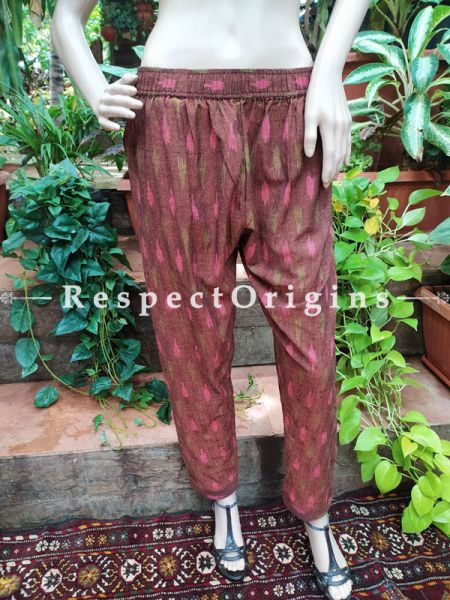 Colorful Hand Block-print Pure Cotton Palazzo Pants for Women; Free size