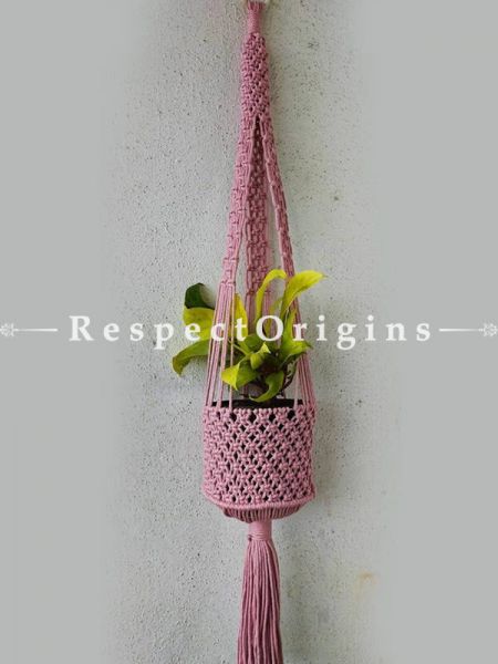 Buy Macrame Hanging Planter, Pink At RespectOrigins.com