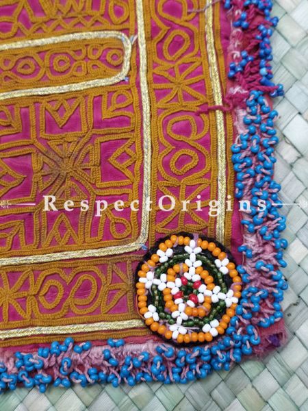 Ethnic Tribal Hand-embroidered Cushion or Dress Patches; 9x9 Inches; RespectOrigins.com