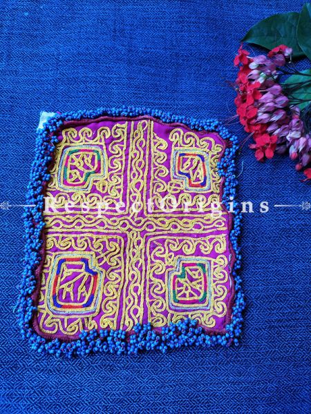 Ethnic Tribal Hand-embroidered Cushion or Dress Patches; 7x7 Inches; RespectOrigins.com