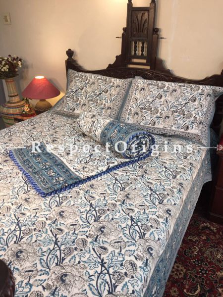 Luxurious & Rich Cotton Filled Reversible Hand Block Printted King Size Dohar Or Comforter or Quilt or Blanket,Bed Spread RespectOrigins.com