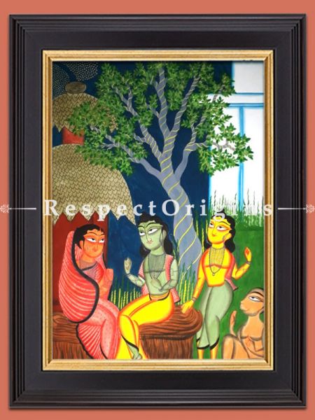 Buy Kalighat Painting of Ram Parivar In 30x23 Size |RespectOrigins