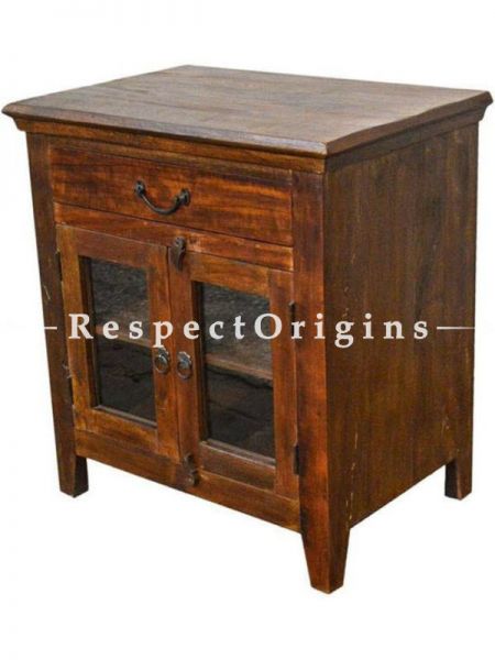 Buy Reclaimed Rustic Floor Storage Cabinets Table With Glass Doors At RespectOrigins.com