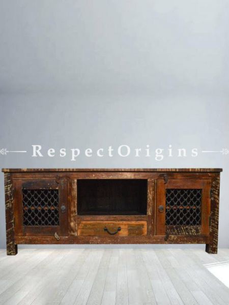 Buy Reclaimed Wooden Plasma Cabinets With Iron Grill At RespectOrigins.com