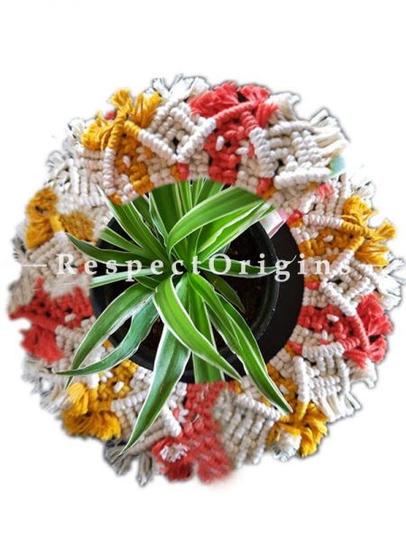 Buy Colorful, Table Mat, Macrame Hand Woven, 7.5 Inches At RespectOrigins.com