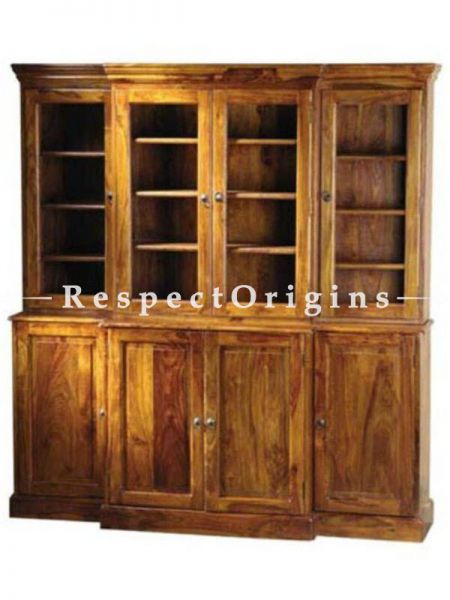Buy AlexCountry China Cabinet Hutch or Bookcase in Solid Hand Crafted Wood. 4 Doors Showcase plus Storage. At RespectOrigins.com