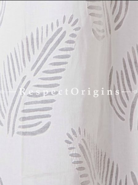Buy White Leaf Design Applique Cut Work Cotton Window or Door Curtain; Pair; Handcrafted At RespectOrigins.com