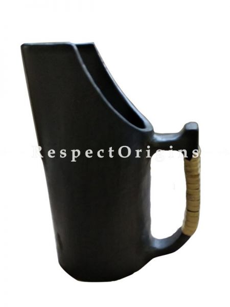 Water Jug 600Ml Set of 4; Handcrafted Earthenware Longpi Manipuri Black Pottery; RespectOrigins