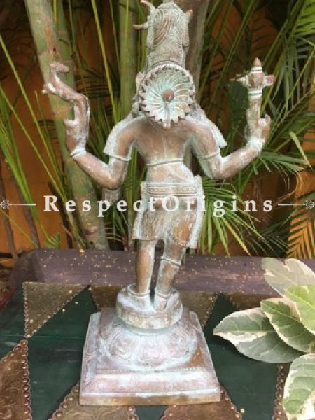 Buy Bronze Narayana or Vishnu Statue With Square Base from Tamil Nadu At RespectOriigns.com