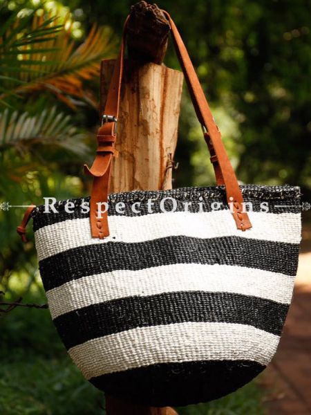 Suraya Shoulder Bag in Leather and Sisal
