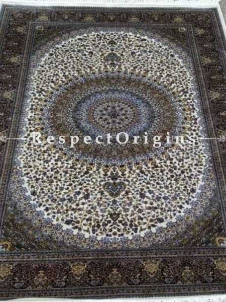 Buy Pure Silk Carpet White 3x5 Ft; Qum, Kashmiri At RespectOriigns.com