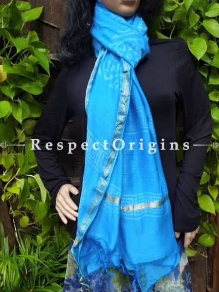 Luxurious Chanderi Silk Dupatta Stoles in Colorful Hand Block Prints; 95 Inches X 35 Inches