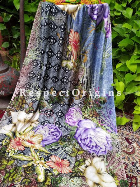 Fine Luxury Formal Silken Floral Design Stoles for Work Wear or Evening Wear;Length 80 x 30 Width Inches.; RespectOrigins.com