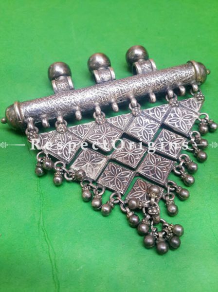 Traditional Kashmiri Silver Pendant With Bells, RespectOrigins.com