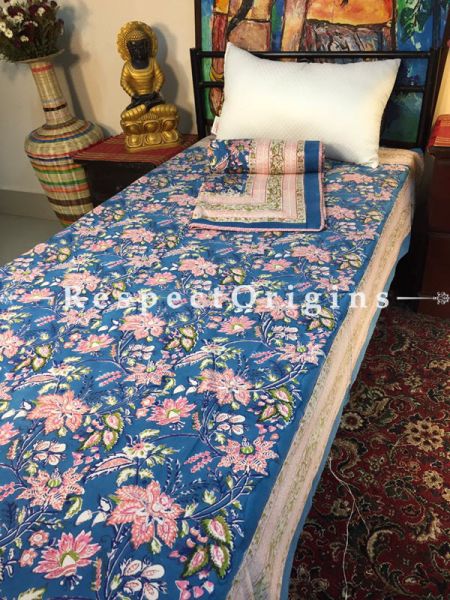 Anah Luxurious Rich Cotton Filled Reversible Handblock Printed Single  Dohar Or Comforter or Quilt or Blanket,Bed Spread; Blanket  or Dohar; 90x60 Inches,Bed Sheet; 90x60 Inches ; RespectOrigins.com