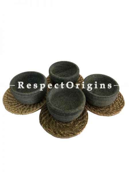 Toxic-free & Hand-Seasoned Soap Stone Bowls (Small) -Set Of 4-Pr-50222-70451