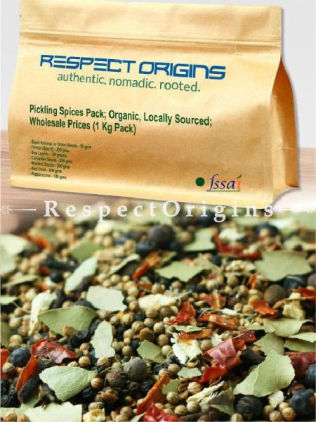 Pickling Spices Pack - Ingredient- Black Kalonji or Onion Seed, Saunf, Bay Leaves, Coriander Seeds, Black Mustard Seeds, Peppercorns,Chili; 1kg