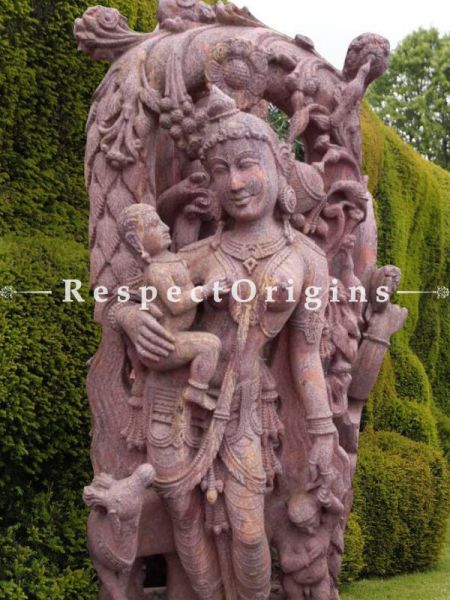 Buy Majestic Work of Art- intricately Carved Statue of Devadasi in Stone For Outdoor or Poolside; 6 Feet At RespectOriigns.com