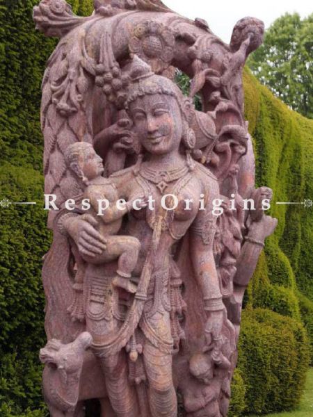 Buy Majestic Work of Art- intricately Carved Statue of Devadasi in Stone For Outdoor or Poolside; 6 Feet At RespectOriigns.com